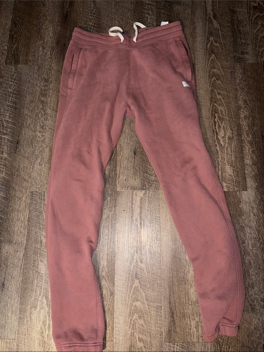 Hollister Men's Rust Pink Fleece Joggers - Drawstring Waist